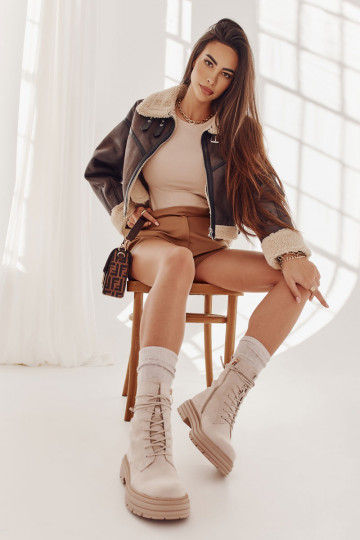 Beige Afra-Stiefel 2
