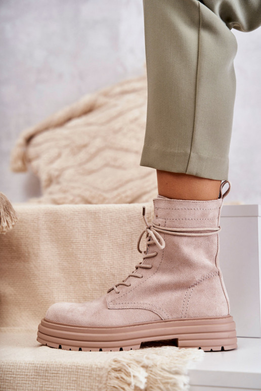 Beige Afra-Stiefel Beige Afra-Stiefel