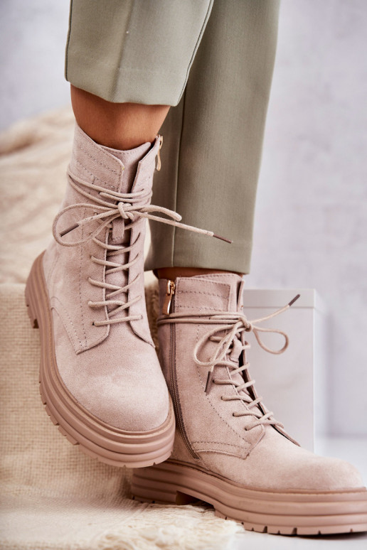 Beige Afra-Stiefel Beige Afra-Stiefel