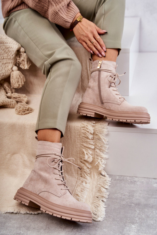 Beige Afra-Stiefel Beige Afra-Stiefel