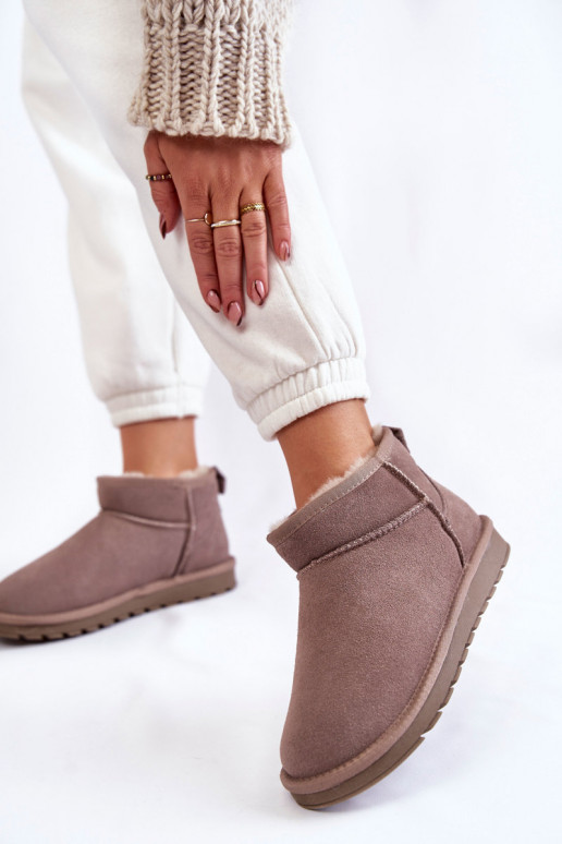 Wildleder-Schneestiefel in grauer... Wildleder-Schneestiefel in grauer...