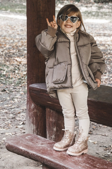 Funkelnd warme Kinderstiefel in der Farbe Pink/Gold Mermaid 2