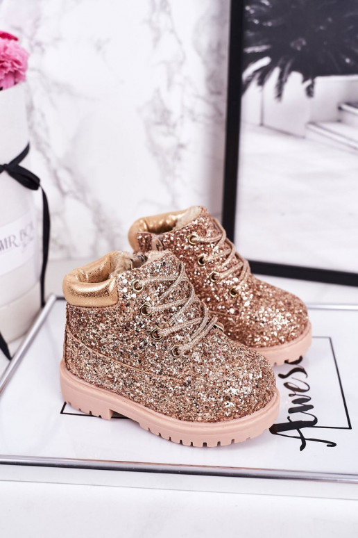 Funkelnd warme Kinderstiefel in der Farbe Pink/Gold Mermaid