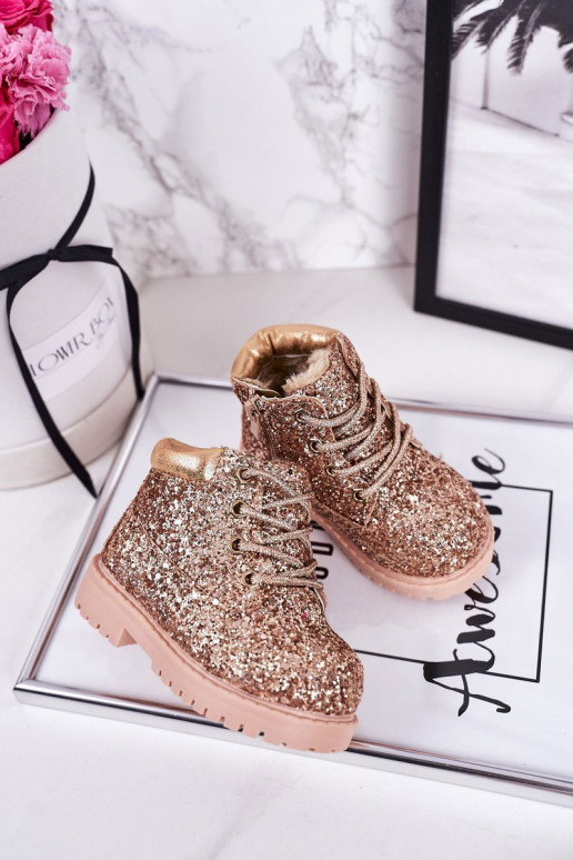 Funkelnd warme Kinderstiefel in der Farbe Pink/Gold Mermaid