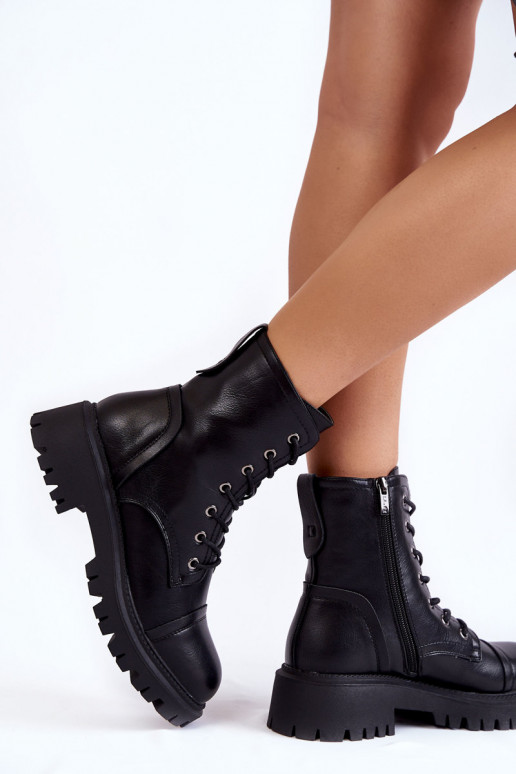 Warme schwarze Damenstiefel Warme schwarze Damenstiefel