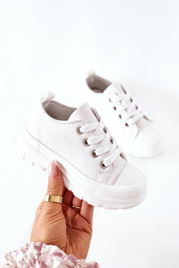Kinder-Freizeitschuhe mit Plateau in der Farbe Weiß Travel Time