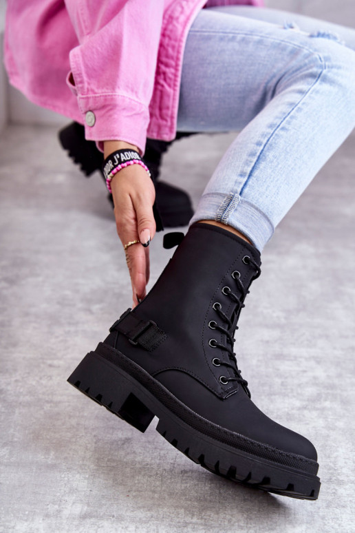 Gewärmte Stiefel mit Reißverschlüssen in der Farbe Schwarz von Fabiola