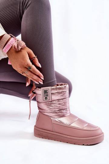Rosa wärmende Schneestiefel Big Star für Damen