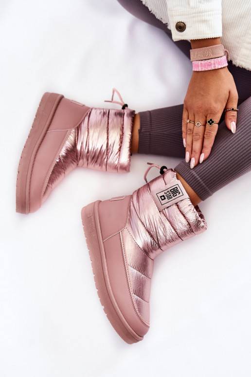 Rosa wärmende Schneestiefel Big Star für Damen