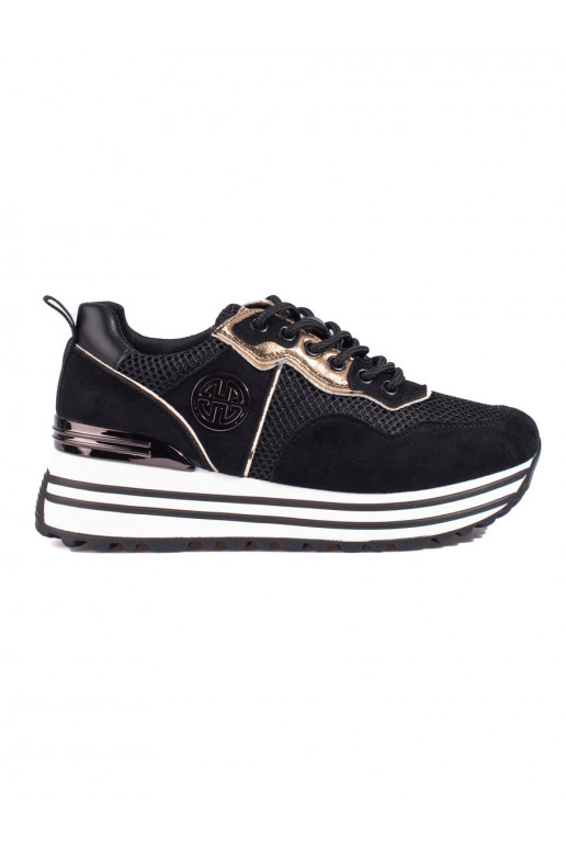 Schwarze Freizeit-Schnürschuhe für Damen von Potocki