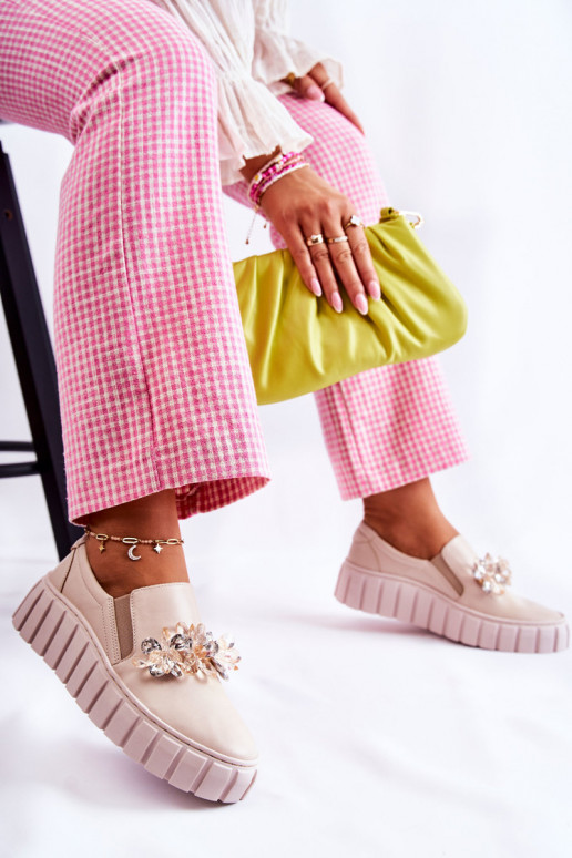 Sneakers Slip-On mit Ornamenten beige... Sneakers Slip-On mit Ornamenten beige...