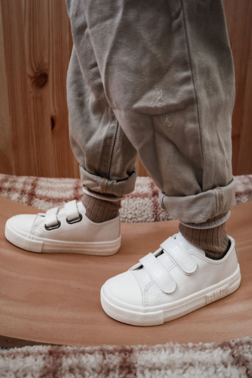 Weiße Kinder-Freizeitschuhe BIG STAR mit Klebeverschlüssen