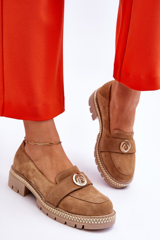 Laverne-Wildledermokassins in Beige