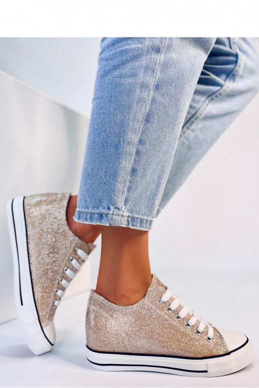 Beige lässige Plateauschuhe