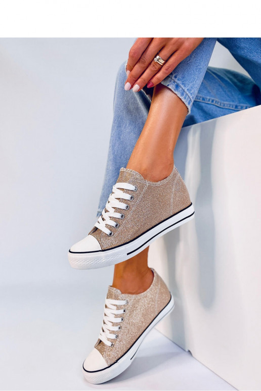 Beige lässige Plateauschuhe