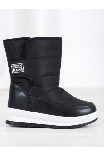 Schwarze Schneestiefel mit Klebeverschlüssen BAT_DS8826B 2