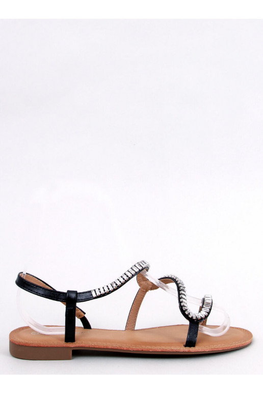 Schwarze Sandalen mit Kristallen...