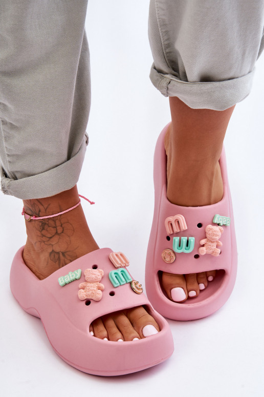 Hellrosa Lorie-Hausschuhe mit schönen...