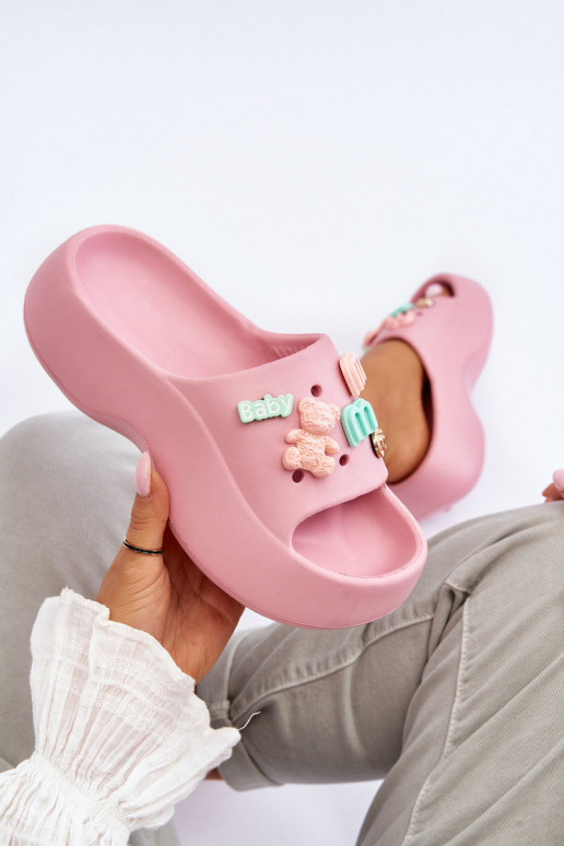 Hellrosa Lorie-Hausschuhe mit schönen...