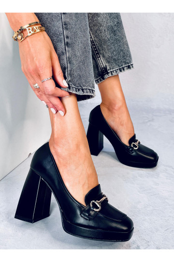 Ein stylischer Schuh mit dickem Absatz in der Farbe Schwarz ALBERS BLACK