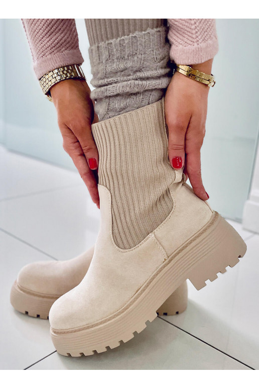 Elastische Stiefel WINTERS BEIGE