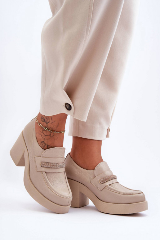 Schuhe mit Absätzen mit Ornamenten beige Lemar Gelanor
