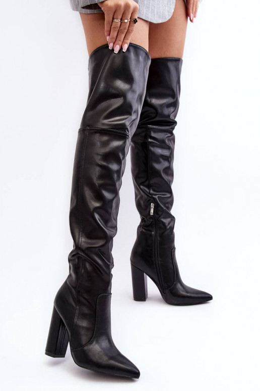 Overknee-Stiefel mit hohem Absatz in...