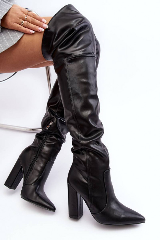 Overknee-Stiefel mit hohem Absatz in...