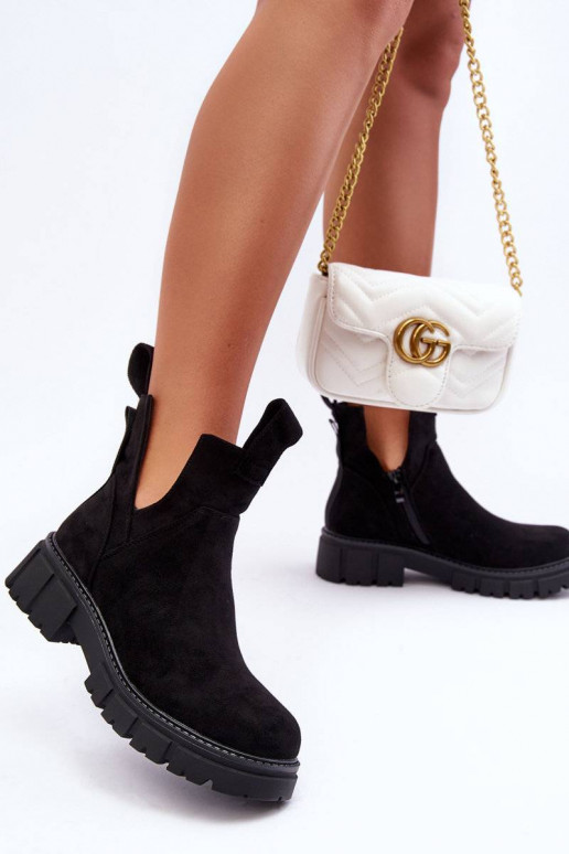 Stiefel Cut Out schwarz Farbe Heaven Stiefel Cut Out schwarz Farbe Heaven