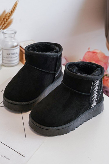 Kinder-Schneestiefel erwärmte schwarze Farbe Leonora 2