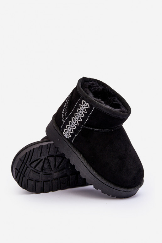 Kinder-Schneestiefel erwärmte schwarze Farbe Leonora