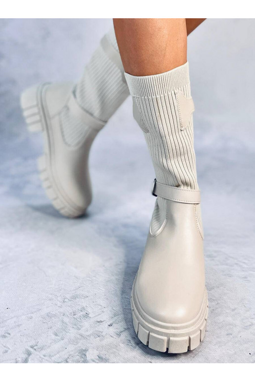 Lange Stiefel beige Farbe RHEA BEIGE