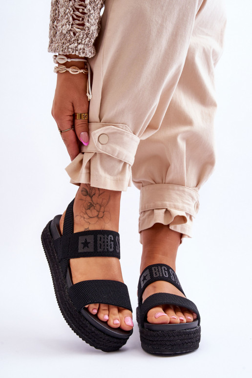 Schwarze Sandalen des Big Star-Modells Schwarze Sandalen des Big Star-Modells