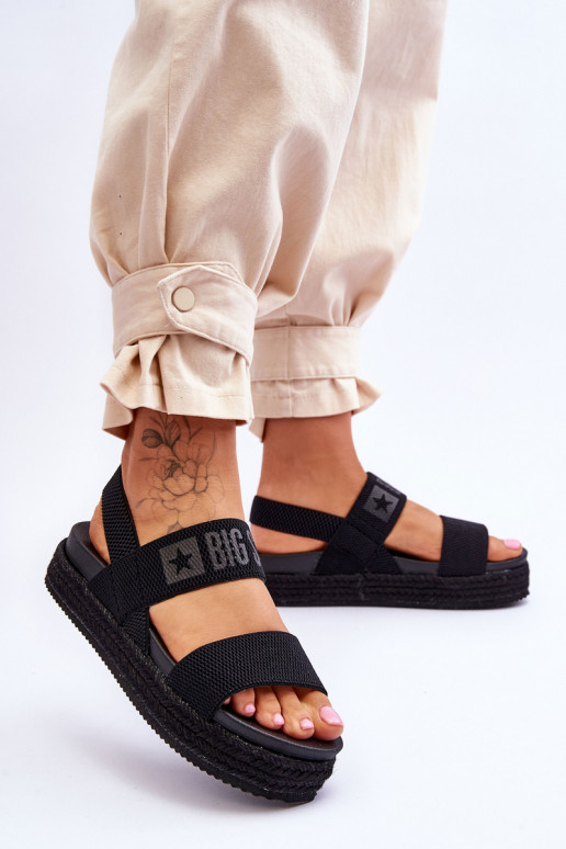 Schwarze Sandalen des Big Star-Modells Schwarze Sandalen des Big Star-Modells