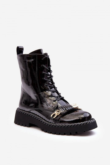 Lackierte Stiefel mit... 2