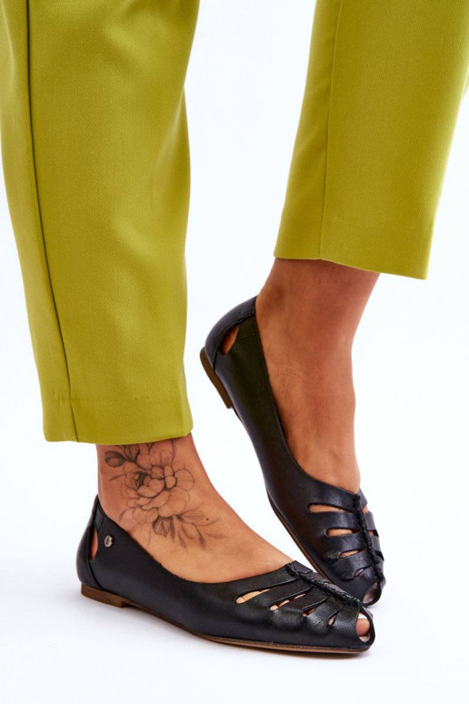 Bequeme Ballerinas aus Naturleder in... Bequeme Ballerinas aus Naturleder in...