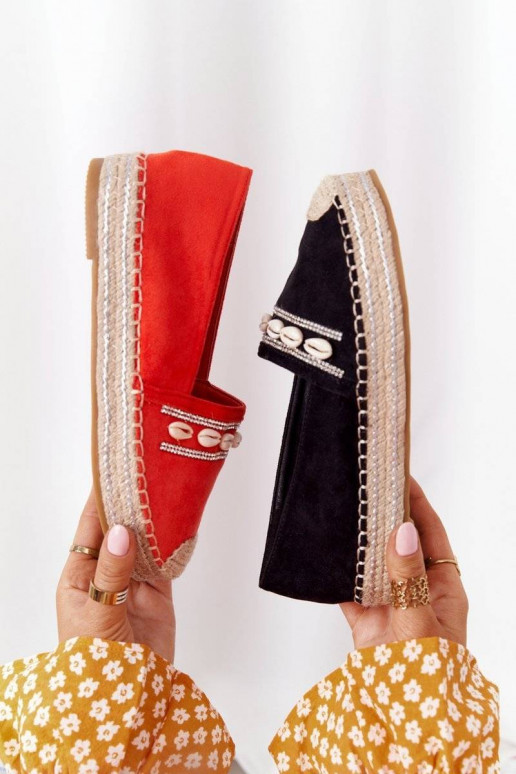 Plateau-Espadrilles mit Muscheln...