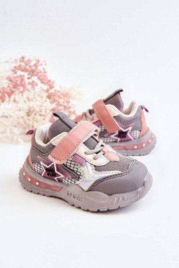 Leichte Sportschuhe für Kinder in der Farbe Grau-Rosa Mobby 2