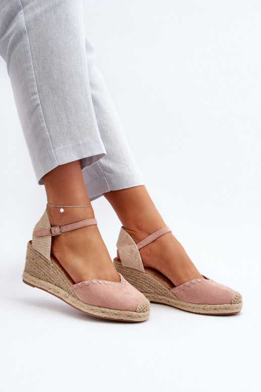 Wildleder-Sandale Espadrilles rosa... Wildleder-Sandale Espadrilles rosa...
