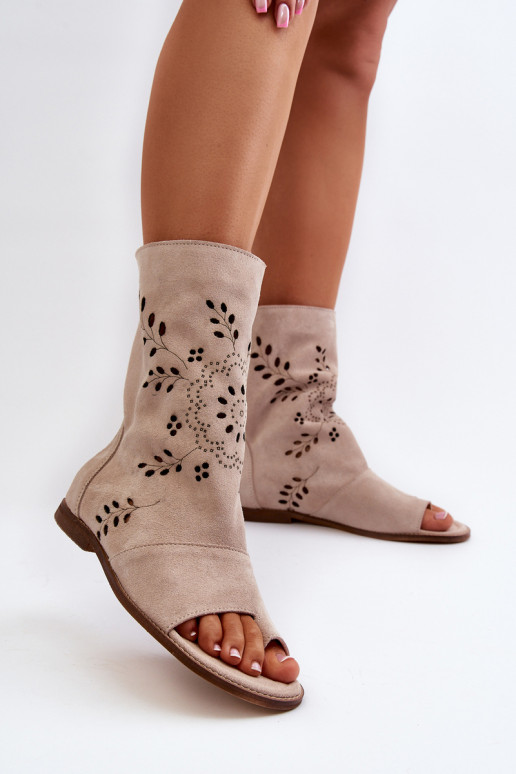 Zazoo Wildledersandalen mit beigem...