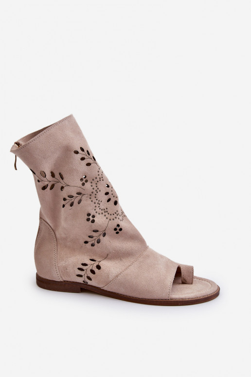 Zazoo Wildledersandalen mit beigem...