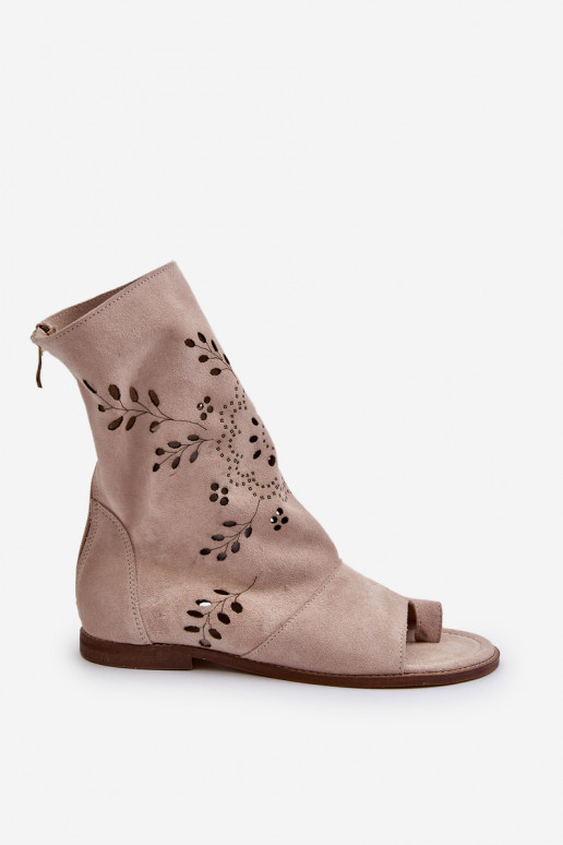 Zazoo Wildledersandalen mit beigem...