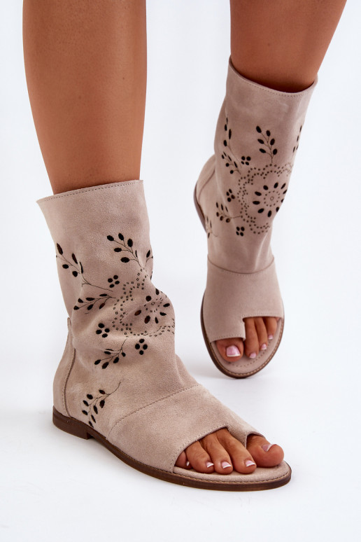 Zazoo Wildledersandalen mit beigem...