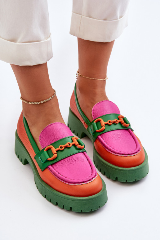 CheBello orangefarbene Mokassins mit... CheBello orangefarbene Mokassins mit...