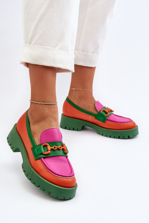 CheBello orangefarbene Mokassins mit... CheBello orangefarbene Mokassins mit...