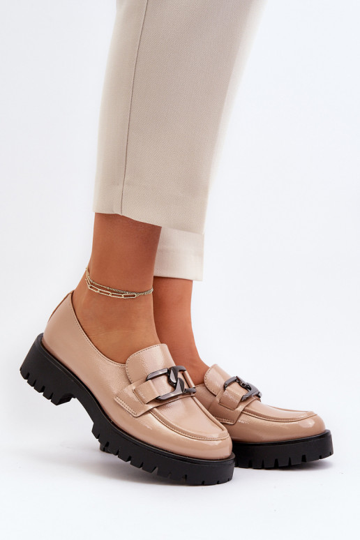 Lackierte Mokassins beige Santtes Lackierte Mokassins beige Santtes