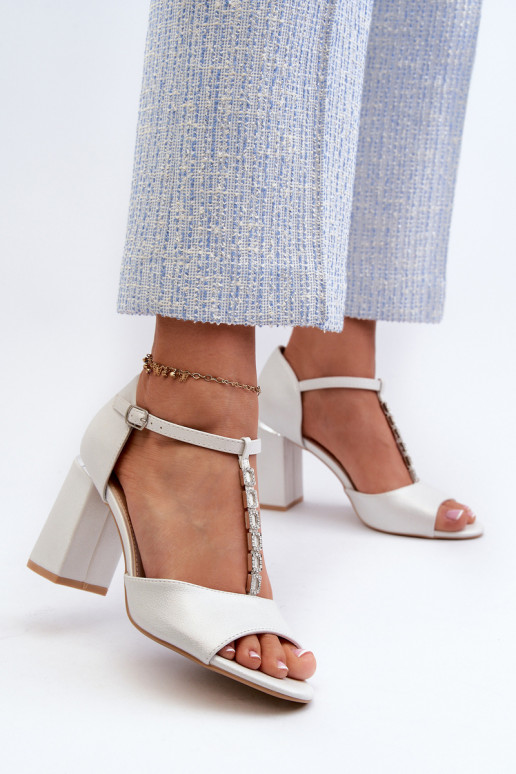 Elegante Wildleder-High-Heels mit funkelnden Ösen in Silber von Aniya