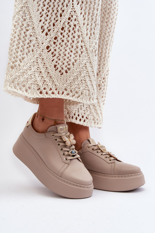 Sneakers Modellschuhe mit schönen Details CheBello 4292 beige