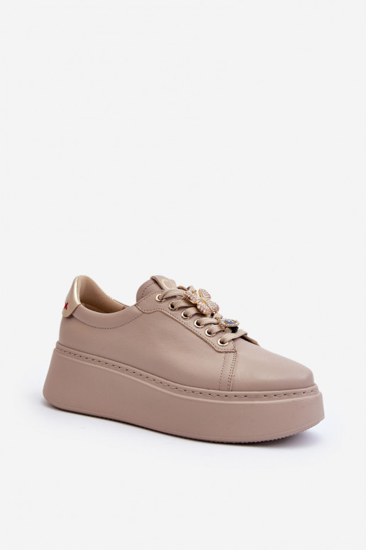 Sneakers Modellschuhe mit schönen Details CheBello 4292 beige