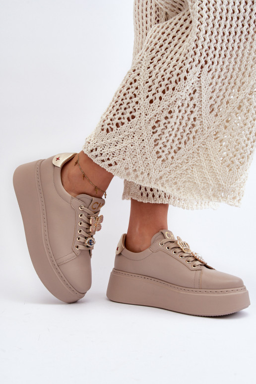 Sneakers Modellschuhe mit schönen Details CheBello 4292 beige